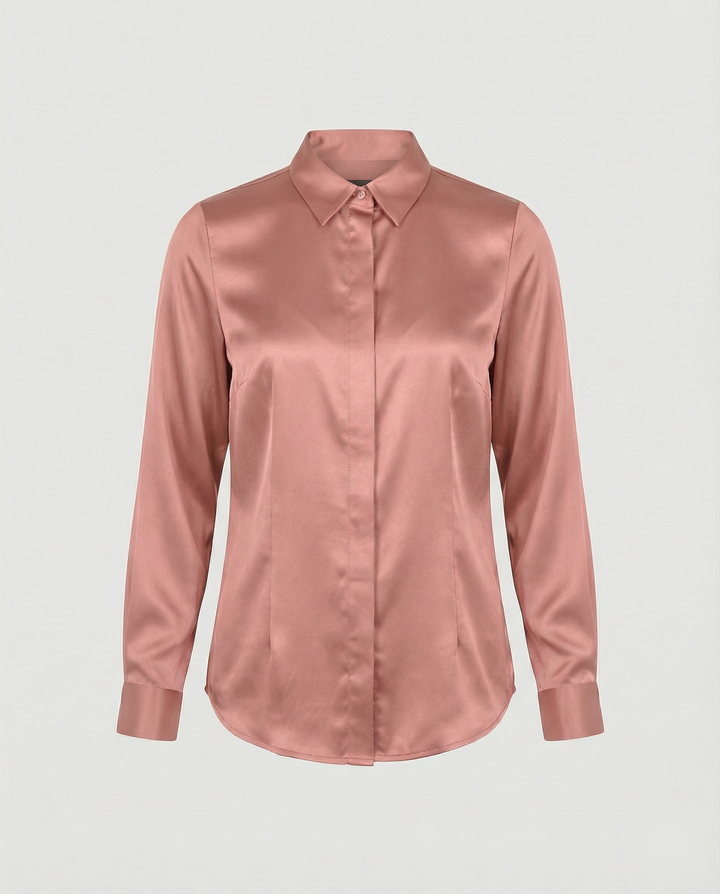Damen Satin-Bluse mit klassischem Kragen Echoarchiv
