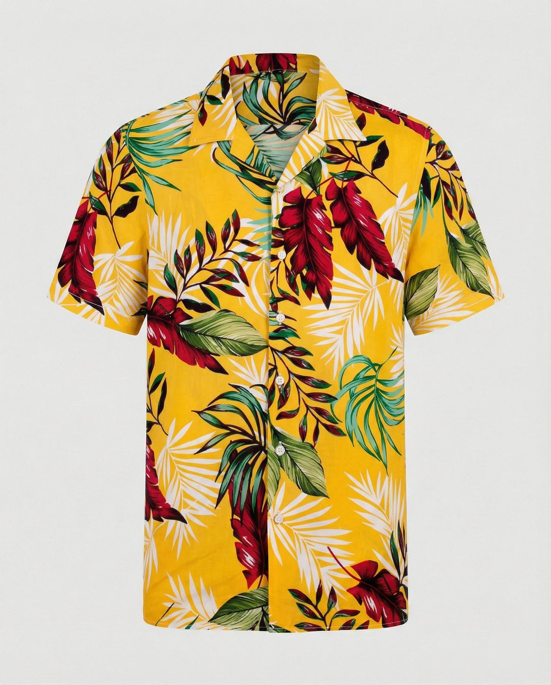 Kurzarm Hawaiihemd Herren Palmenprint – Arvello
