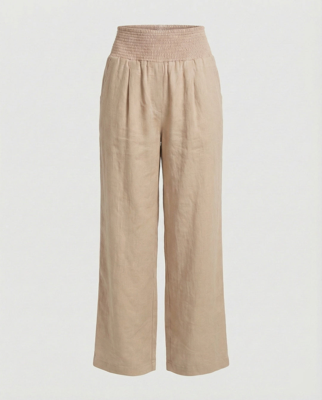 Damen Luftige Leinenhose mit elastischem Bund und Weitschnitt Echoarchiv