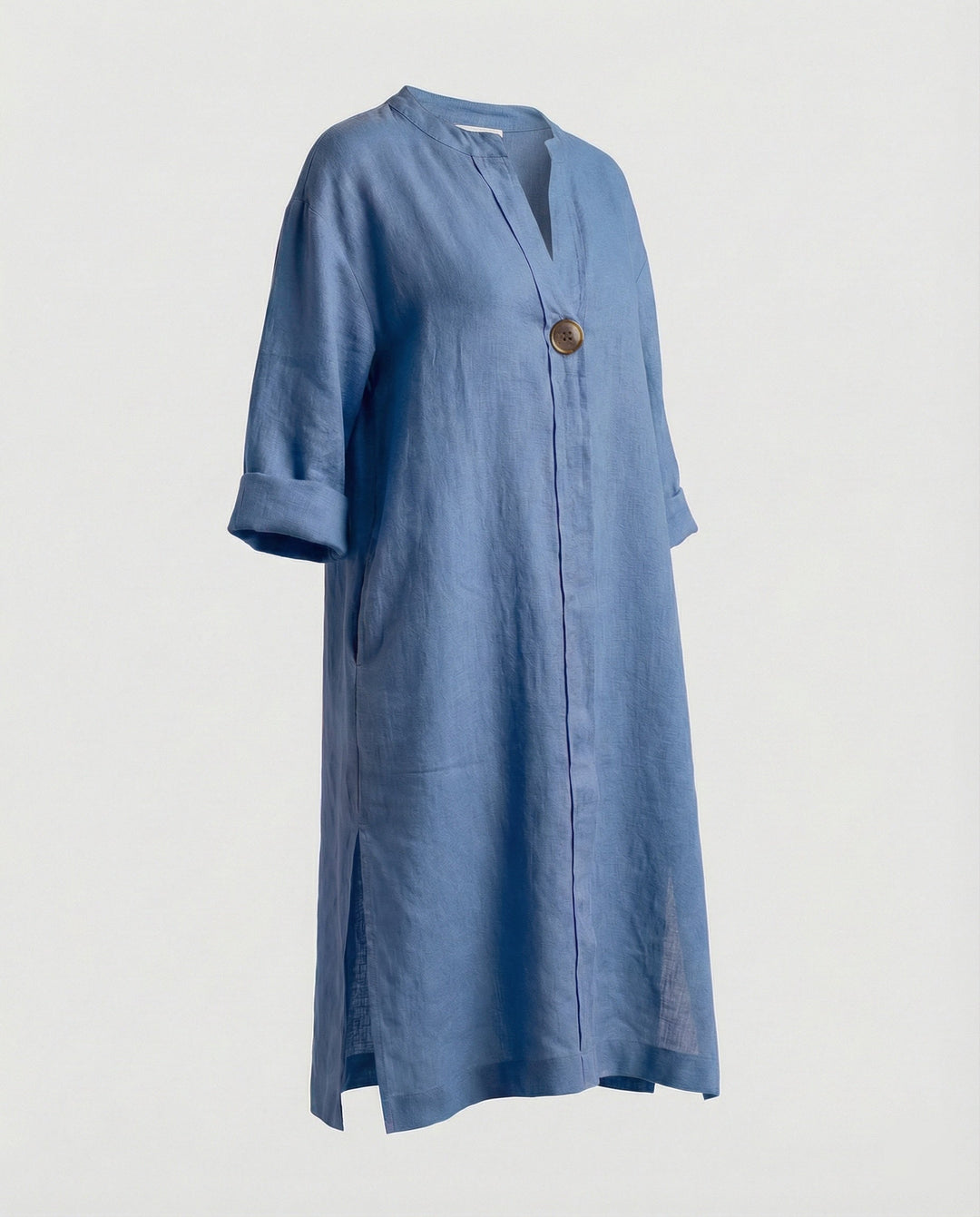 Leinen Freizeitkleid Damen Tunikakleid