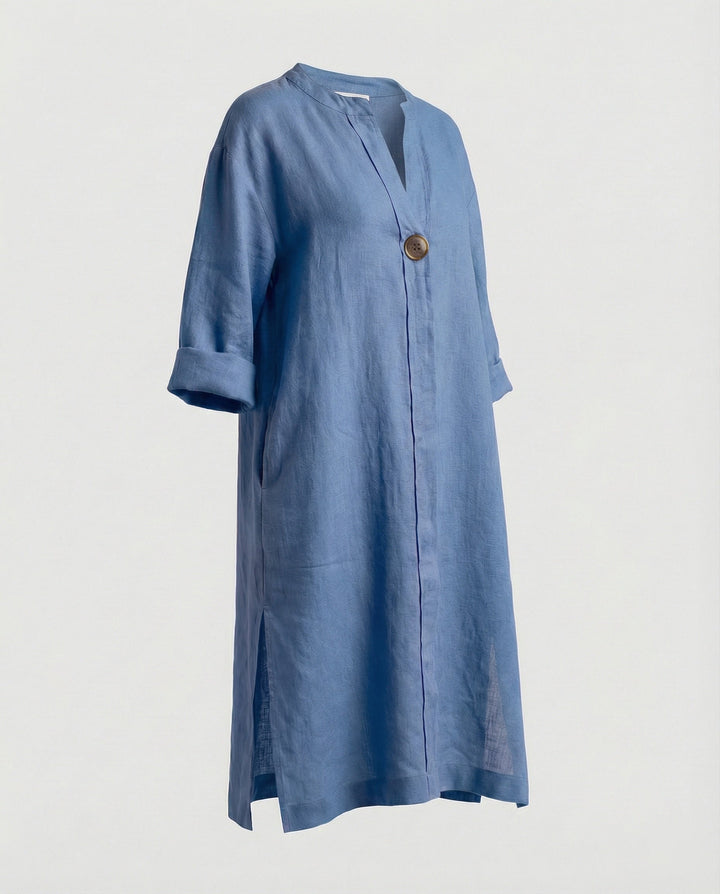 Leinen Freizeitkleid Damen Tunikakleid