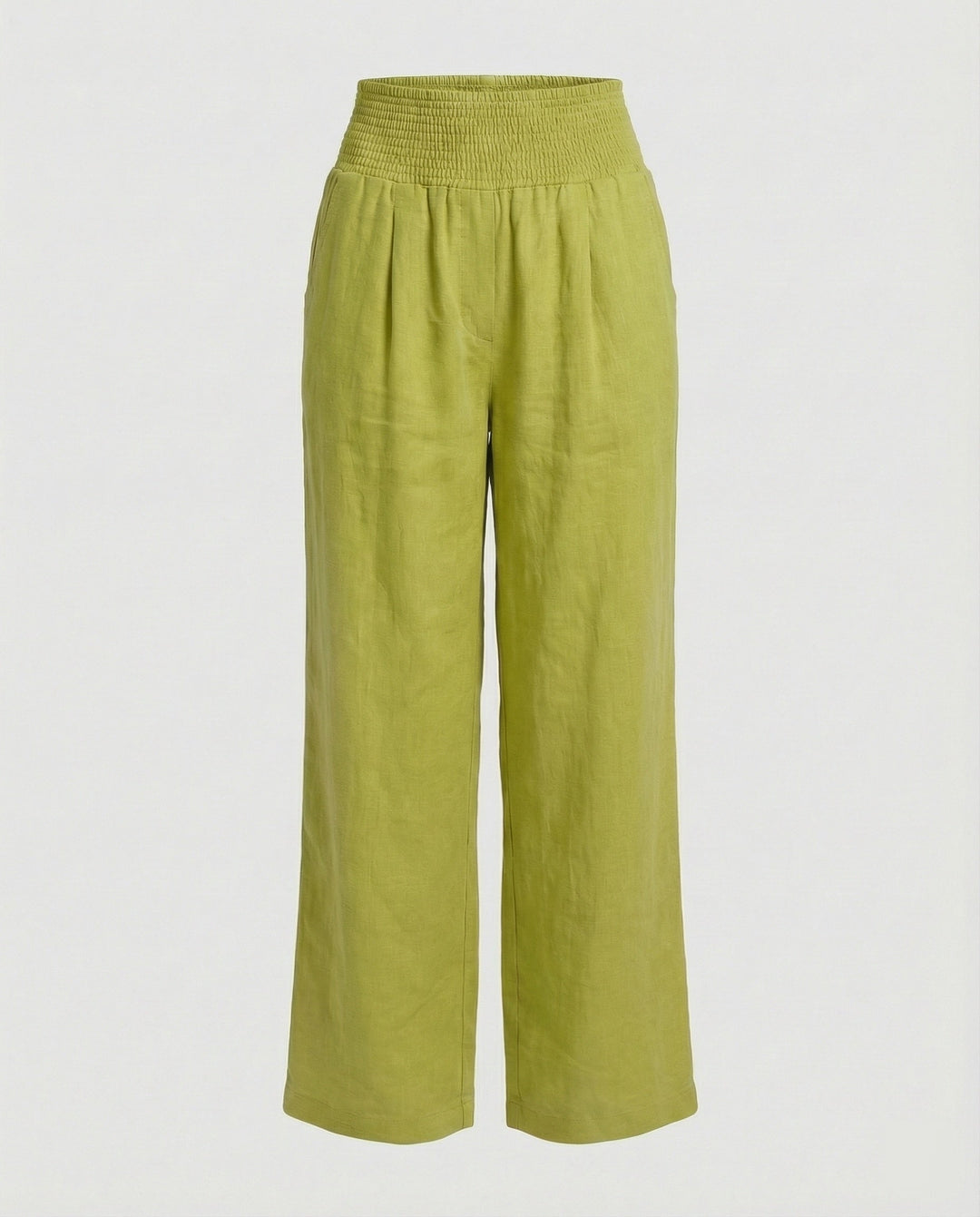 Damen Luftige Leinenhose mit elastischem Bund und Weitschnitt Echoarchiv