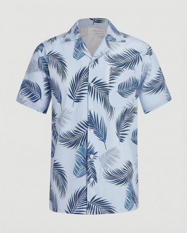 Kurzarm Hawaiihemd Herren Palmenprint – Arvello