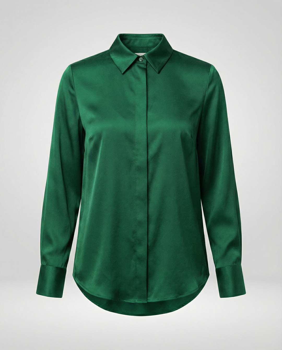 Damen elegante Satinbluse mit klassischem Kragen und zeitlosem Schnitt Echoarchiv