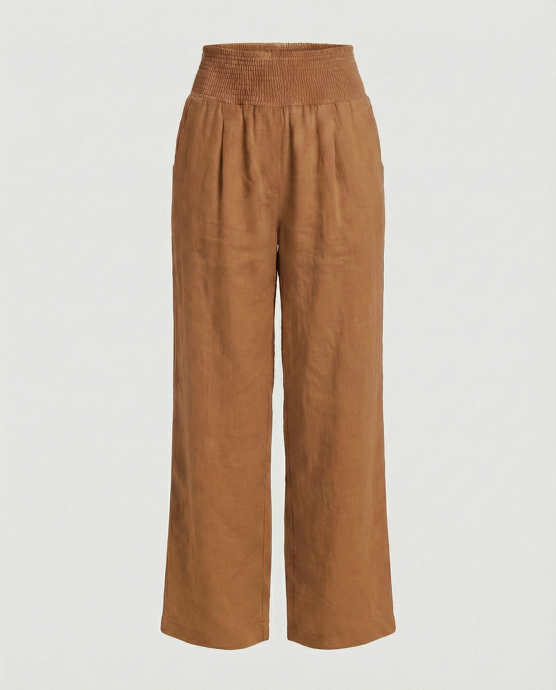 Damen Luftige Leinenhose mit elastischem Bund und Weitschnitt Echoarchiv