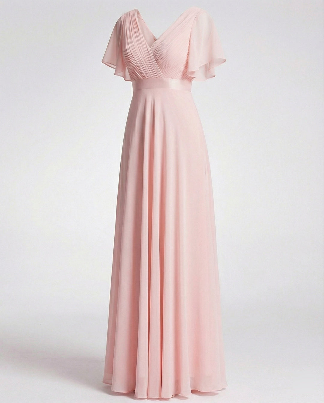 Damen Maxikleid Chiffon elegant plissiert