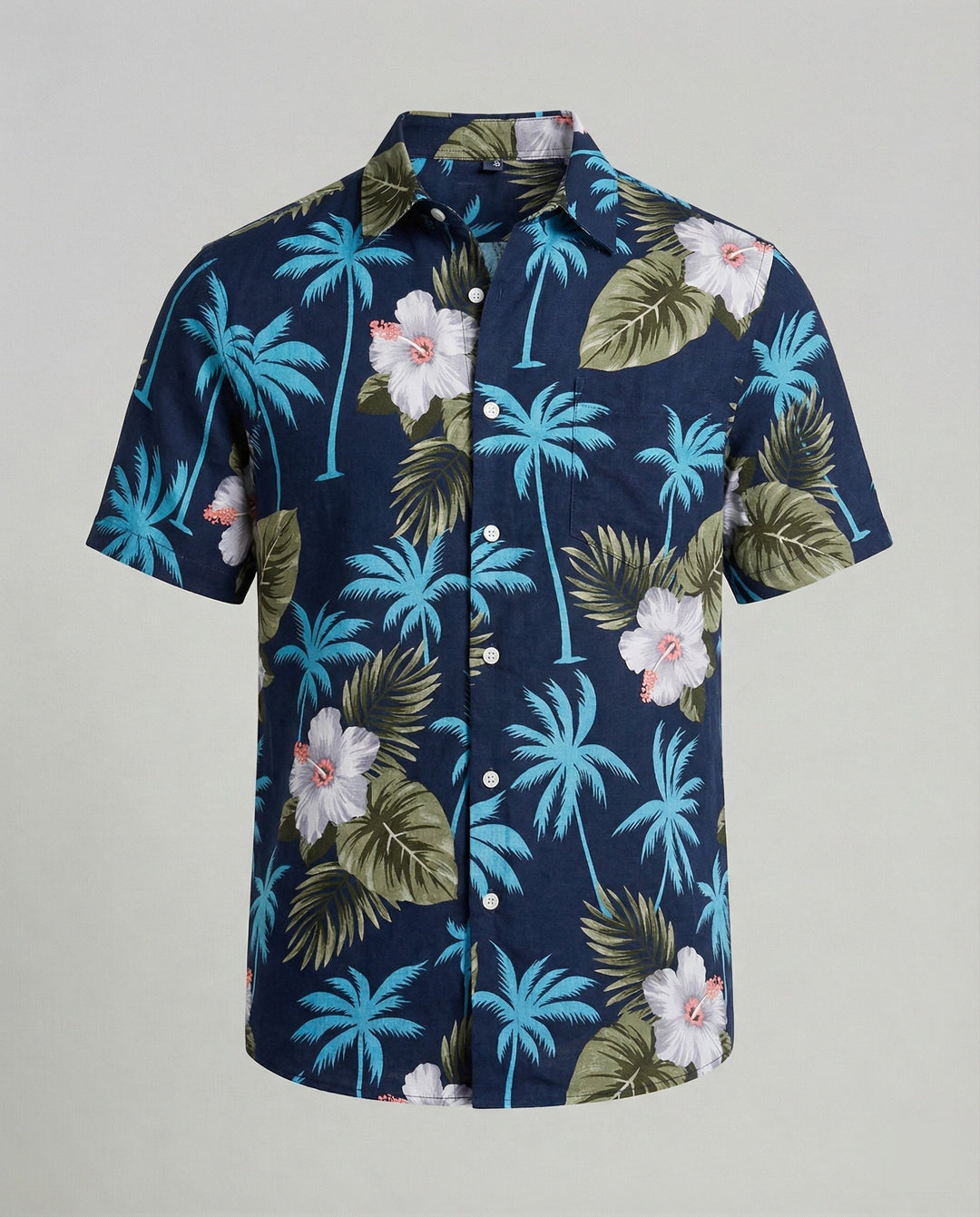 Kurzarm Hawaiihemd Herren Palmenprint – Arvello