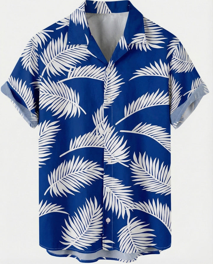 Kurzarm Hawaiihemd Herren Palmenprint – Arvello