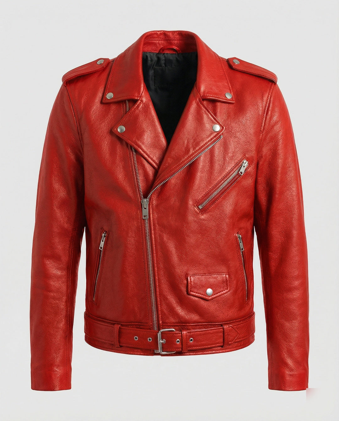 Herren Biker-Lederjacke mit Taschen
