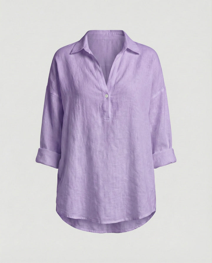 Leinenbluse Damen mit Knopfleiste – Élovi