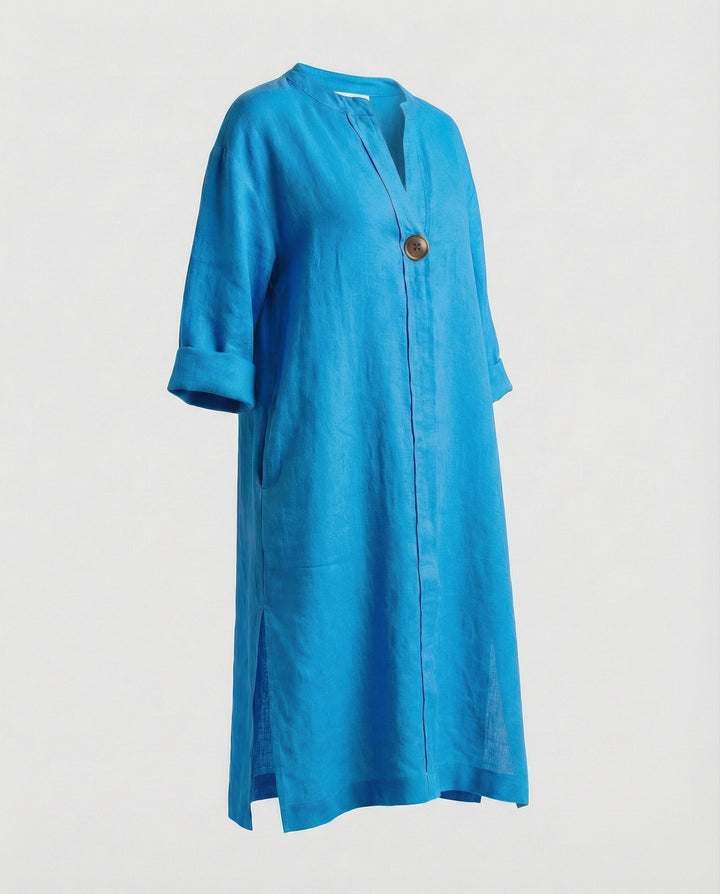 Leinen Freizeitkleid Damen Tunikakleid