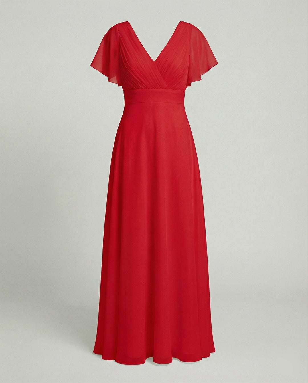 Damen Maxikleid Chiffon elegant plissiert