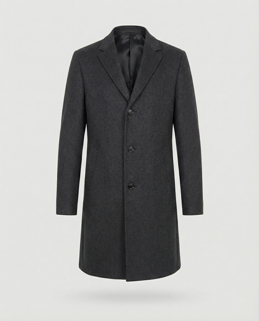 Herren eleganter Wollmantel mit klassischem Revers und praktischen Taschen Echoarchiv
