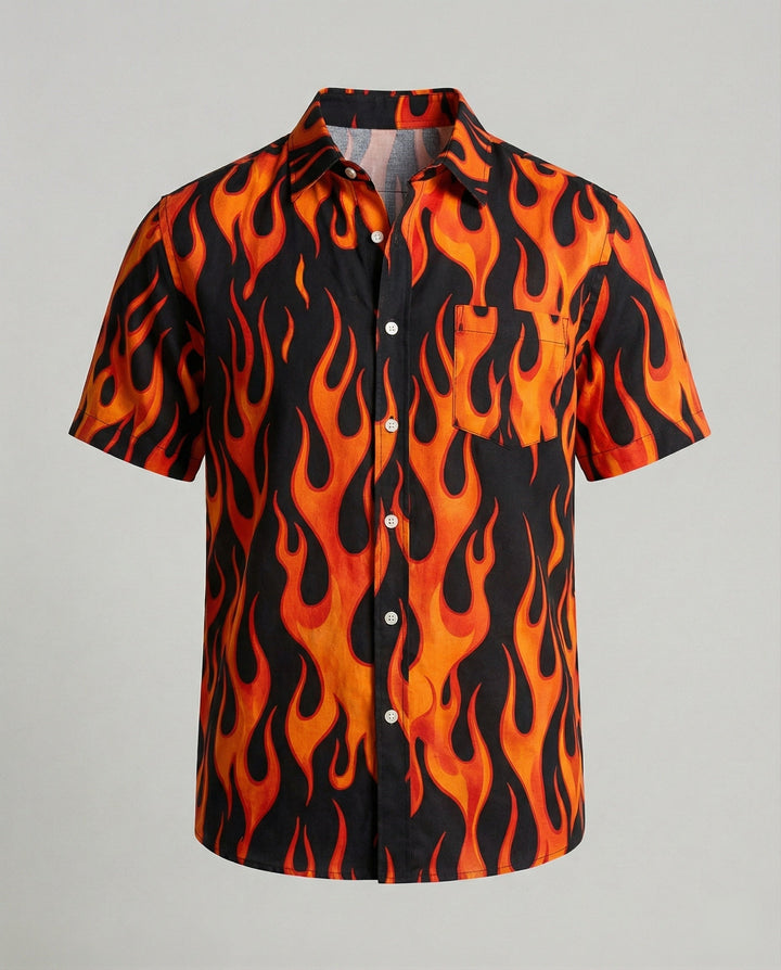 Kurzarm Hawaiihemd Herren Palmenprint – Arvello