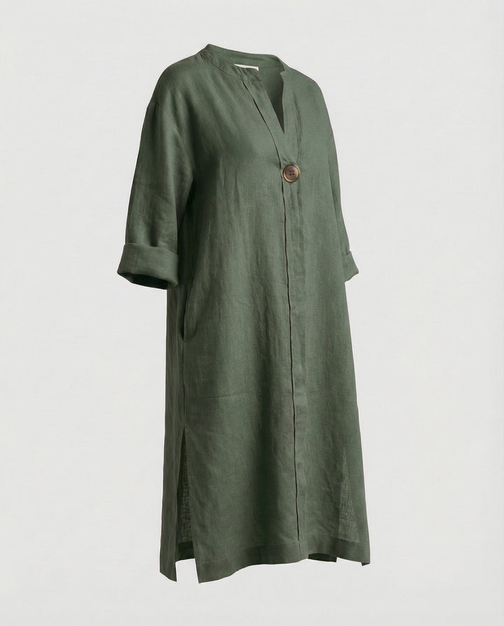 Leinen Freizeitkleid Damen Tunikakleid