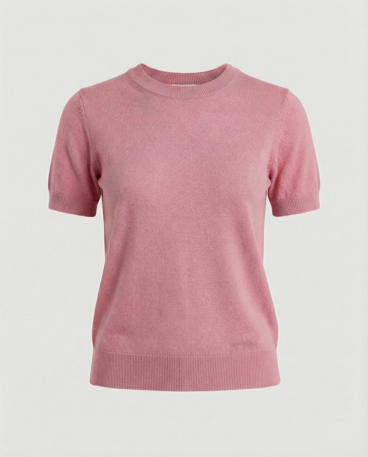 Damen Feinstrickpullover mit Kurzarmiger Silhouette und Weich Fließendem Material Echoarchiv