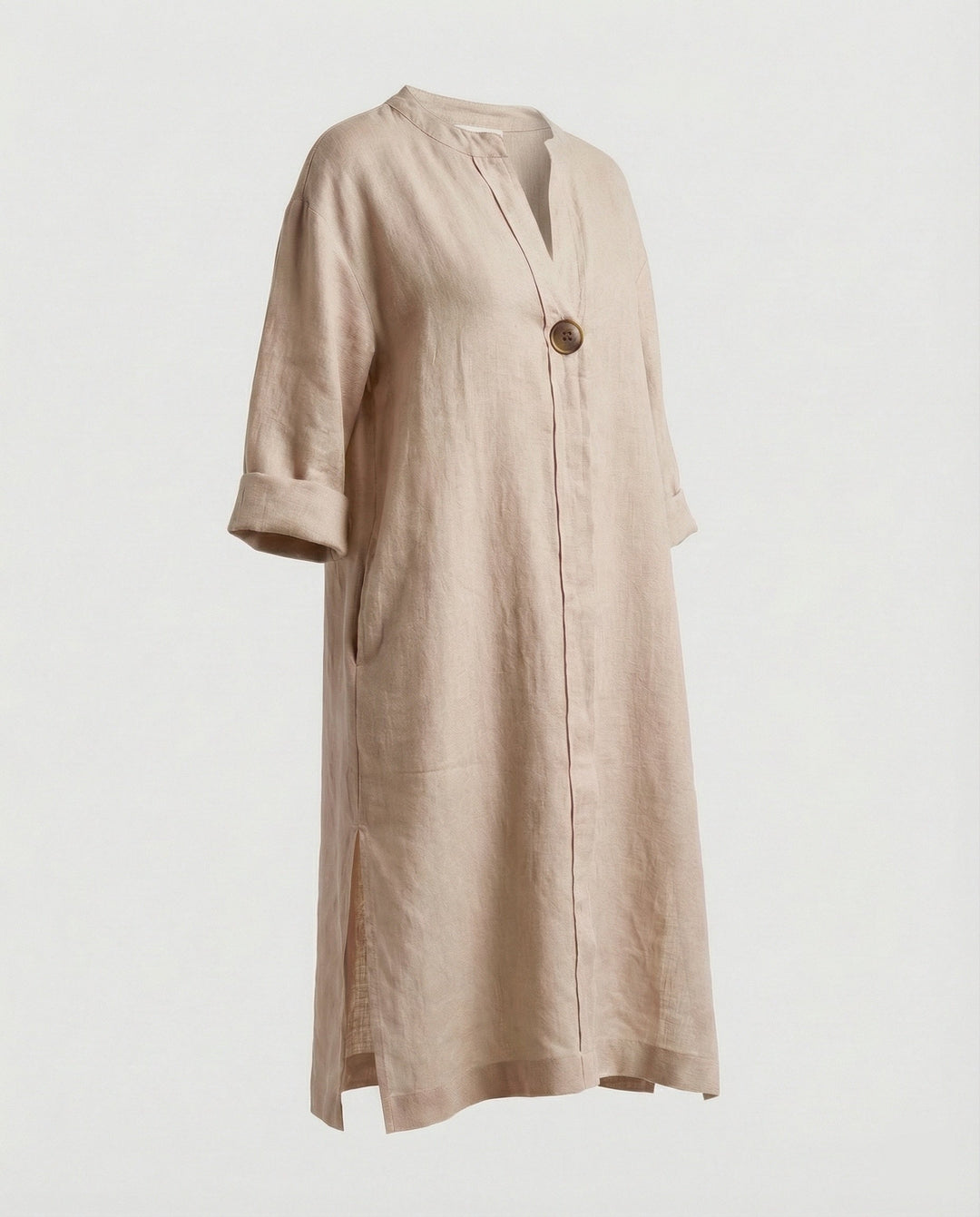 Leinen Freizeitkleid Damen Tunikakleid