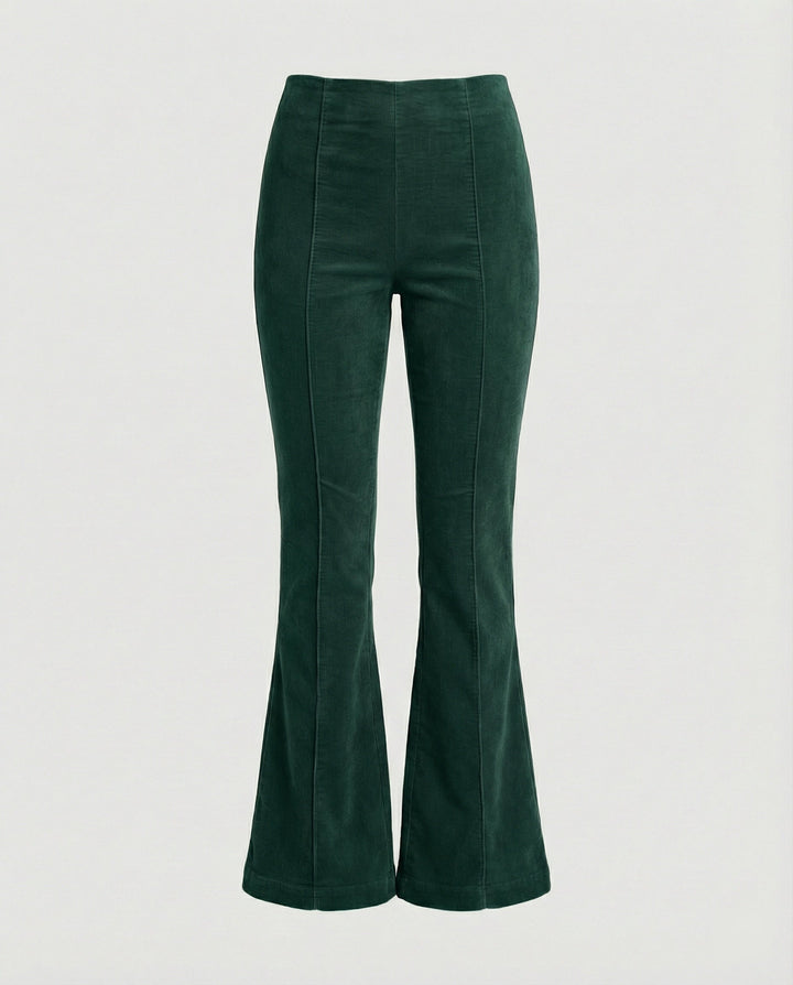 Damen Flared Cord-Hose mit hohem Bund und weichem Material Echoarchiv