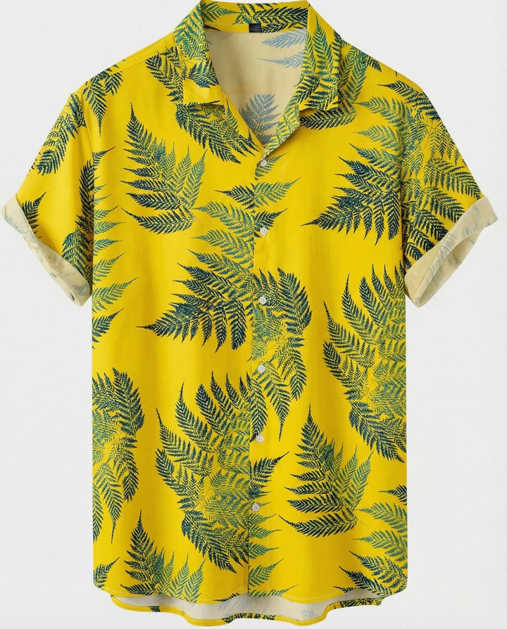 Kurzarm Hawaiihemd Herren Palmenprint – Arvello