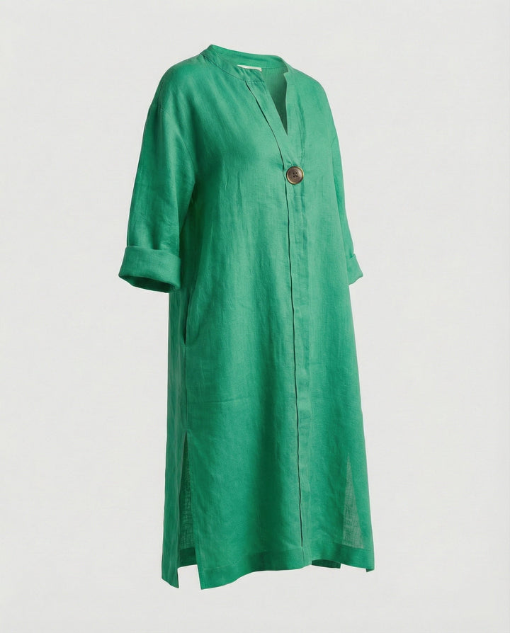 Leinen Freizeitkleid Damen Tunikakleid