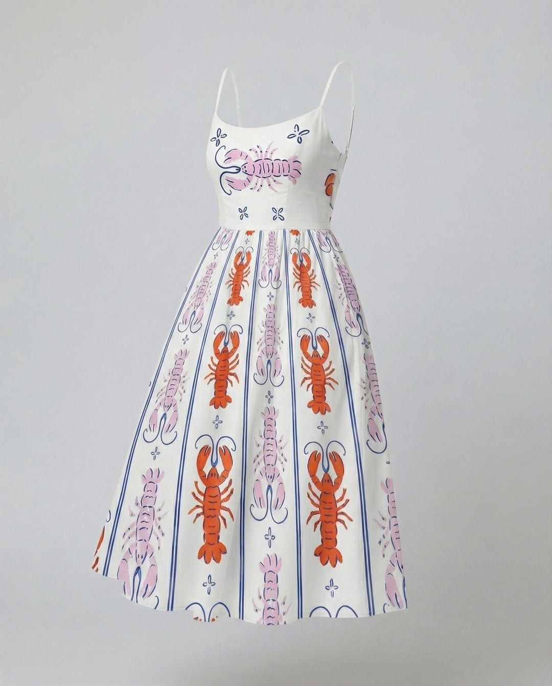 Echoarchiv | Einfarbiges Kleid mit U-Ausschnitt und Strapsen