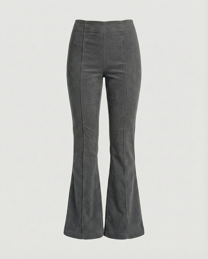 Damen Flared Cord-Hose mit hohem Bund und weichem Material Echoarchiv