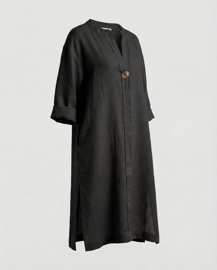 Leinen Freizeitkleid Damen Tunikakleid