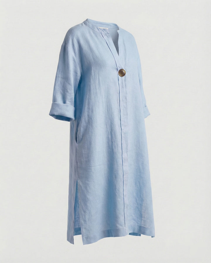 Leinen Freizeitkleid Damen Tunikakleid