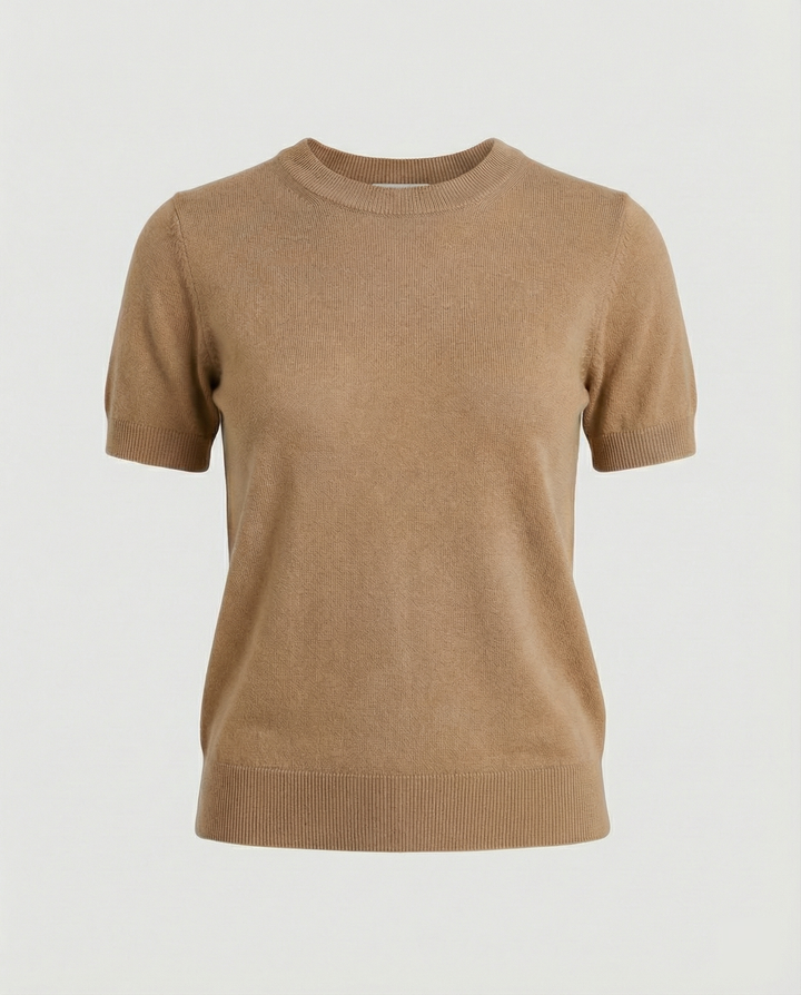 Damen Feinstrickpullover mit Kurzarmiger Silhouette und Weich Fließendem Material Echoarchiv
