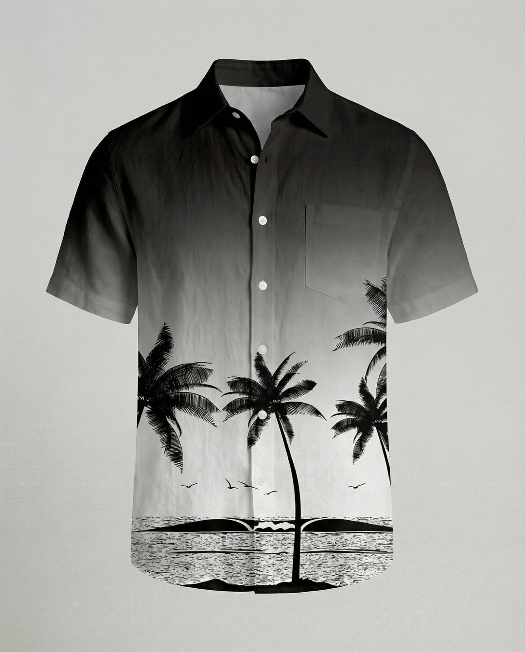 Kurzarm Hawaiihemd Herren Palmenprint – Arvello