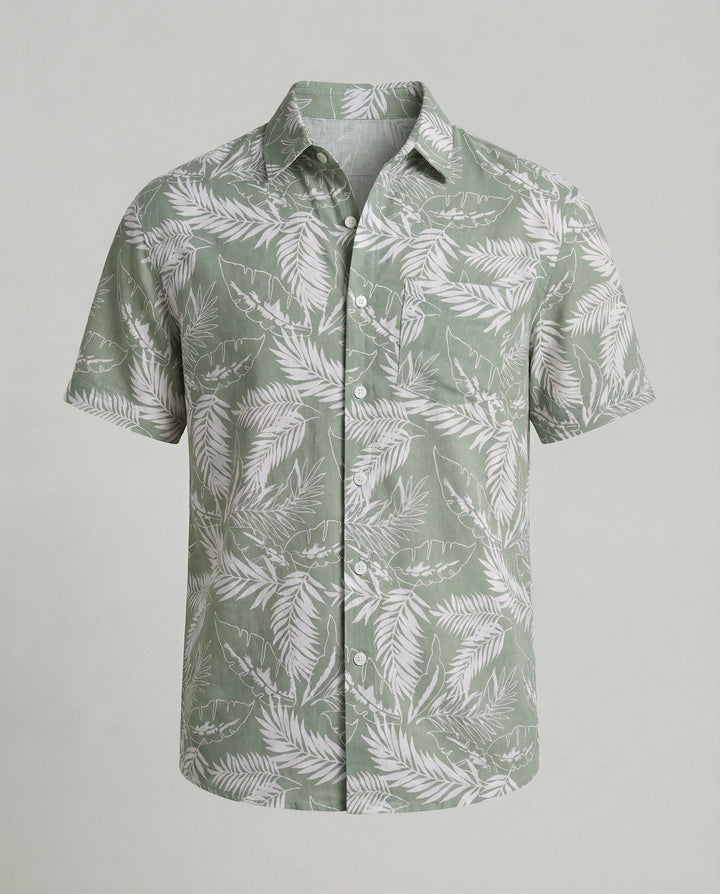 Kurzarm Hawaiihemd Herren Palmenprint – Arvello