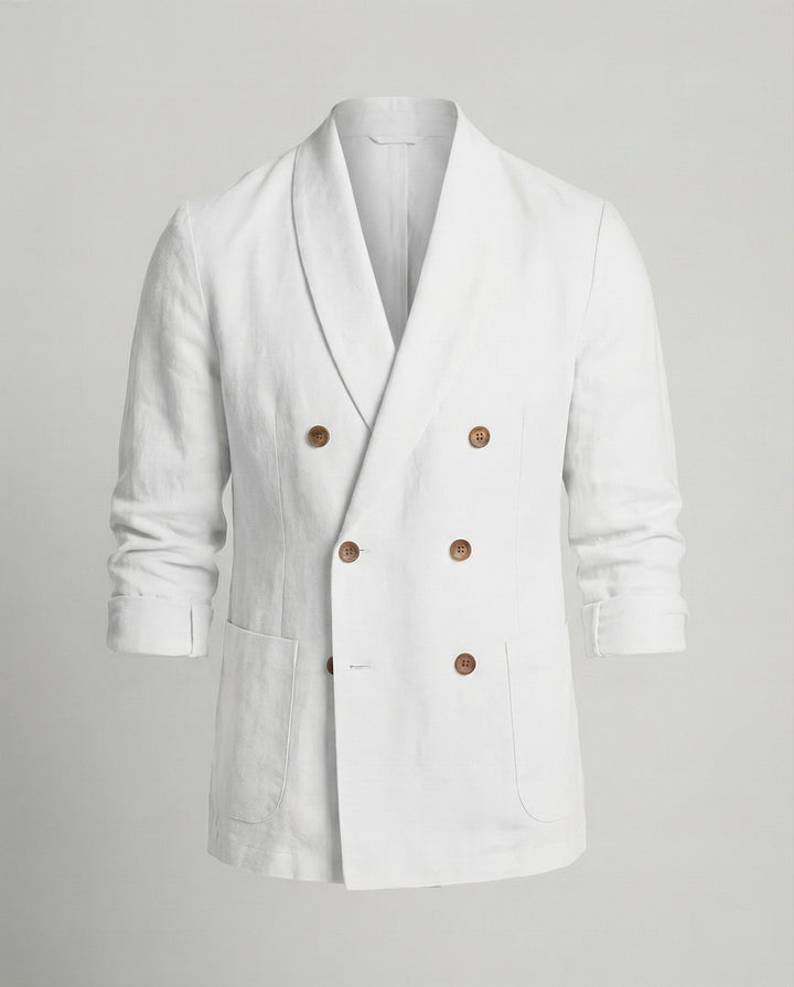 Herren Leichte Leinenjacke mit doppelter Knopfleiste