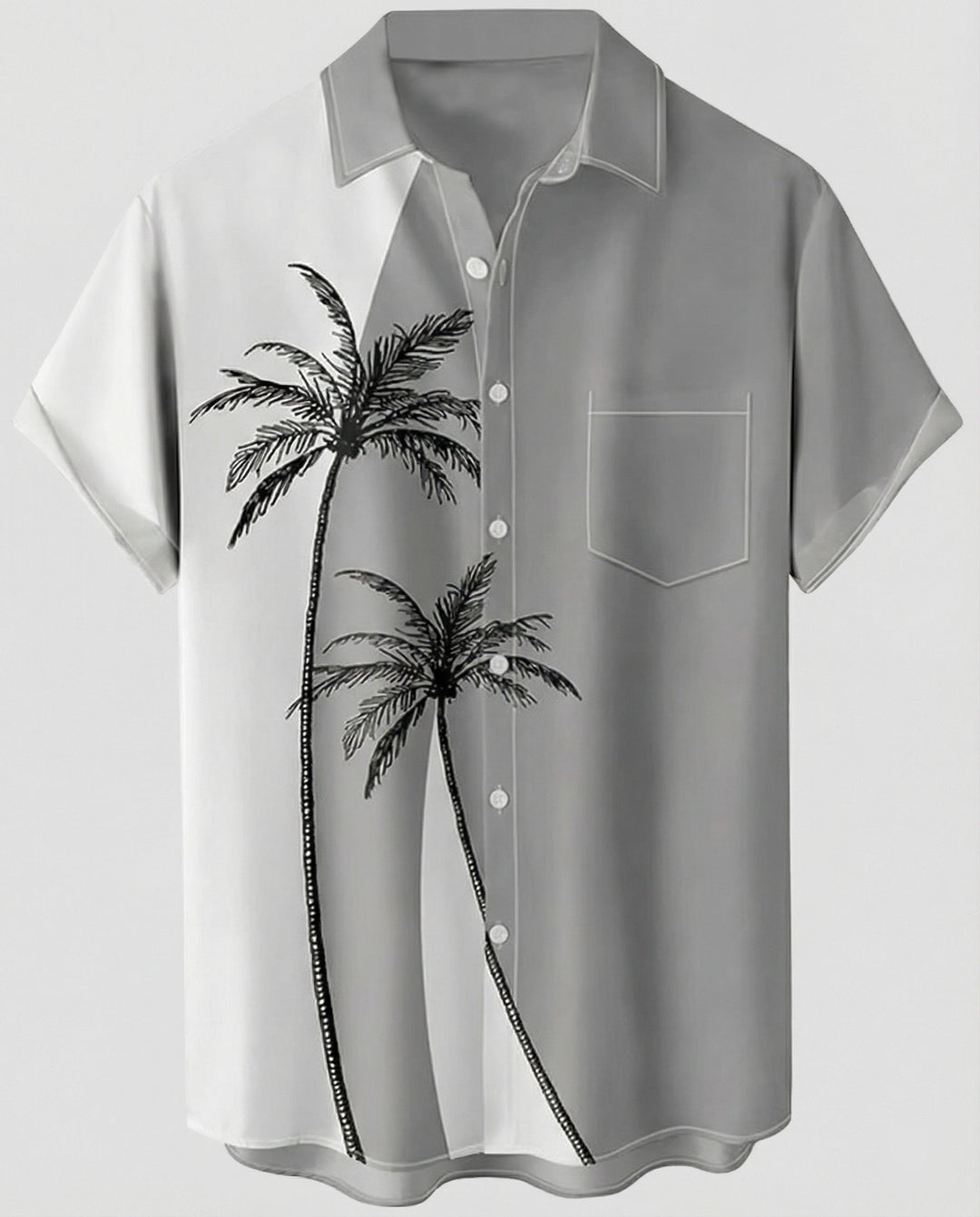 Kurzarm Hawaiihemd Herren Palmenprint – Arvello