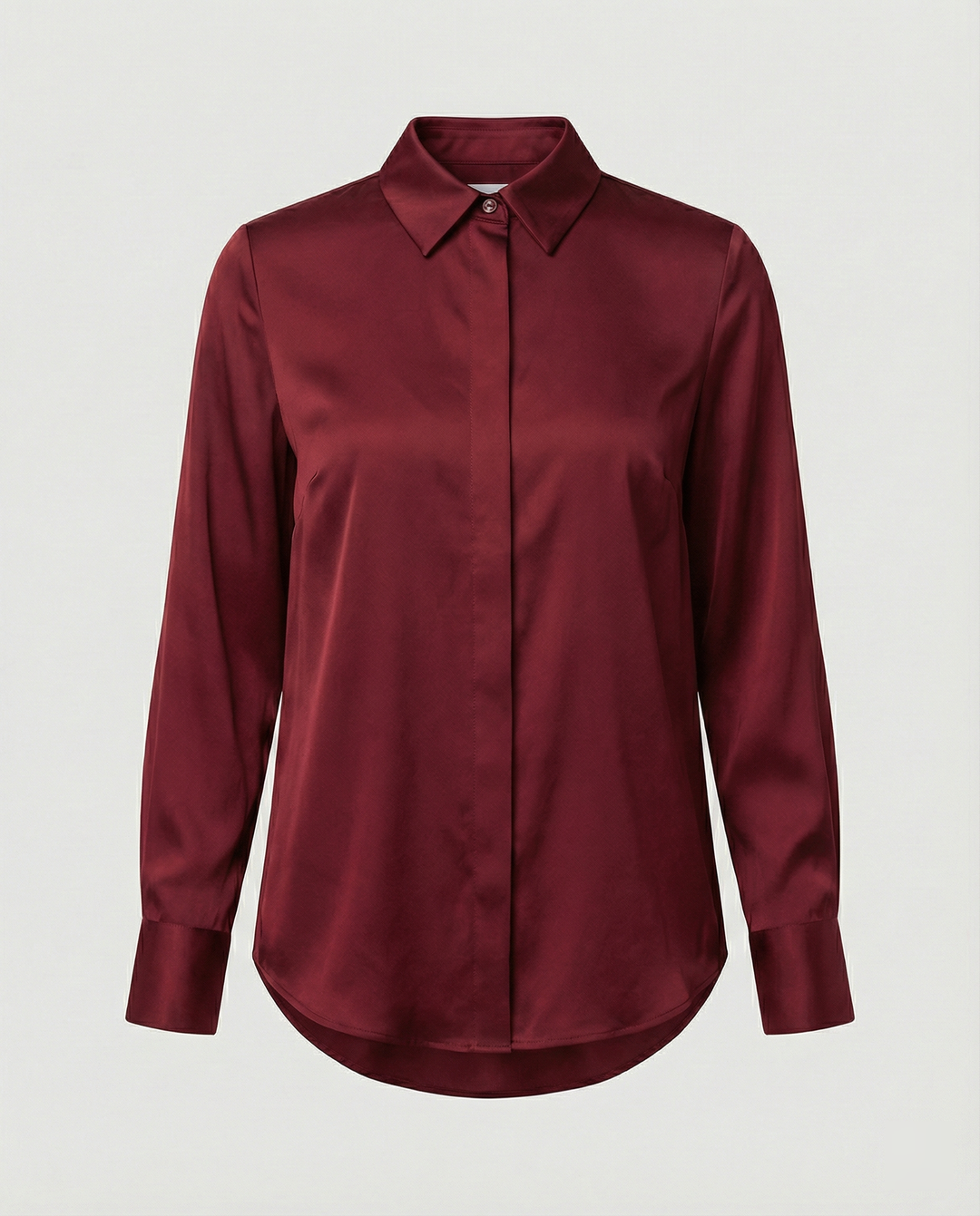 Damen elegante Satinbluse mit klassischem Kragen und zeitlosem Schnitt Echoarchiv