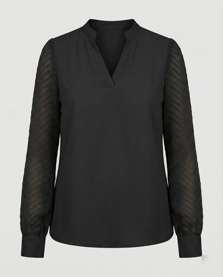 Elegante Chiffon-Bluse mit V-Ausschnitt