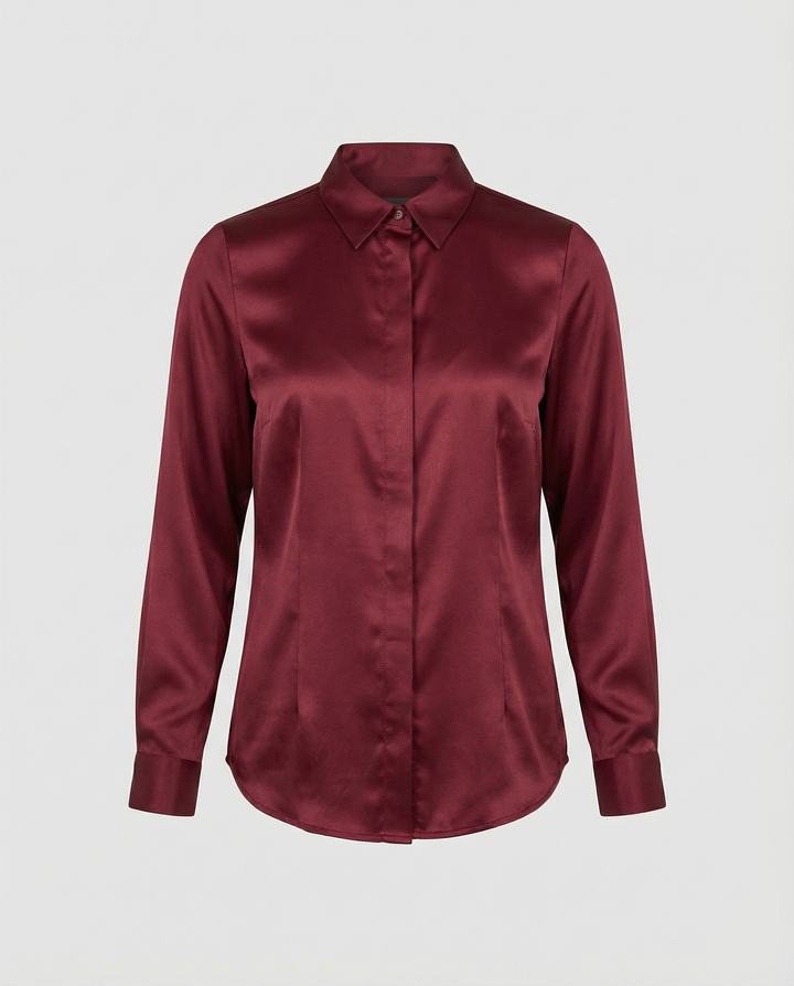 Damen Satin-Bluse mit klassischem Kragen Echoarchiv