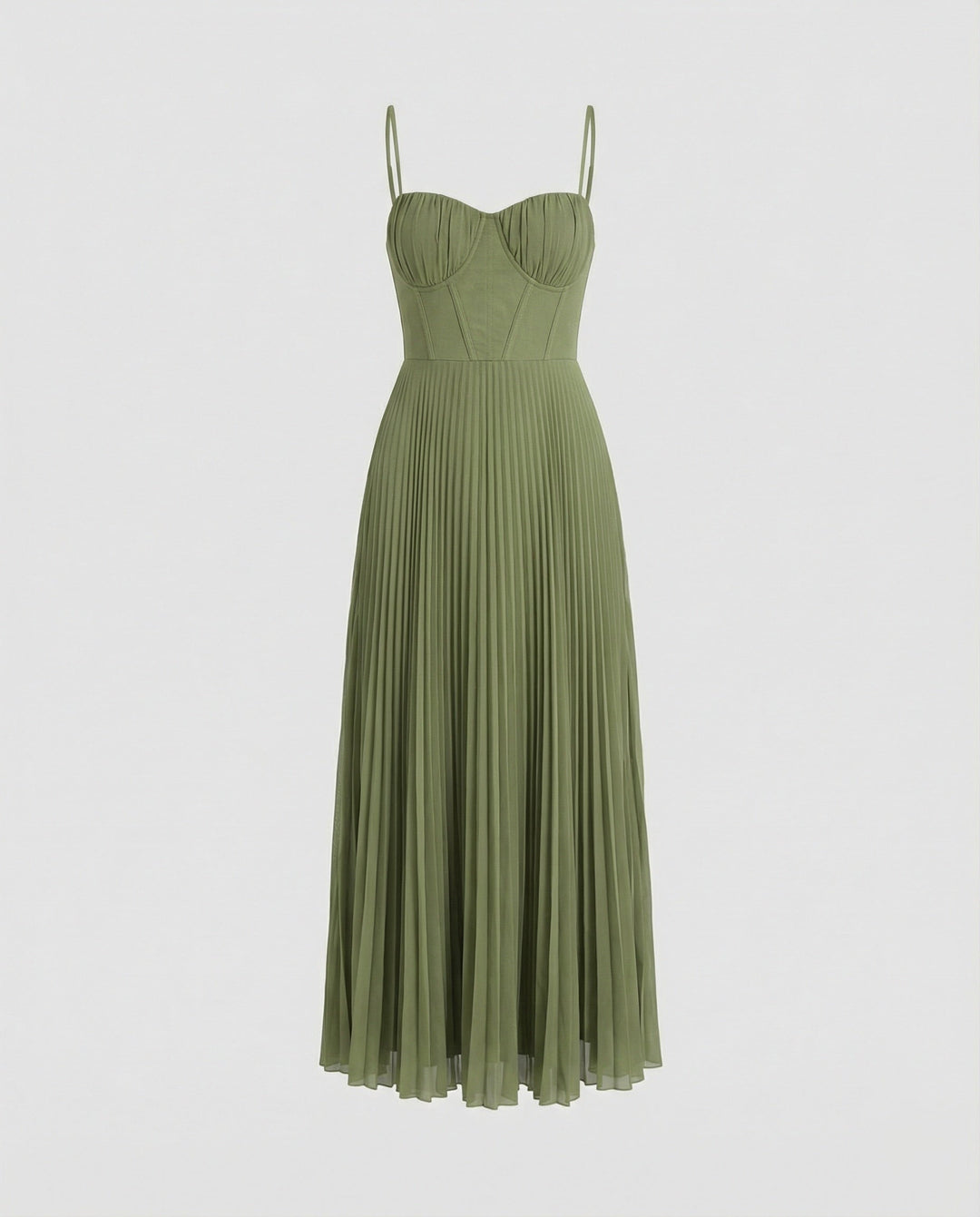 Echoarchiv | Midi Ärmellos Kleid Mit Gefälteltem Tüll-Bustier