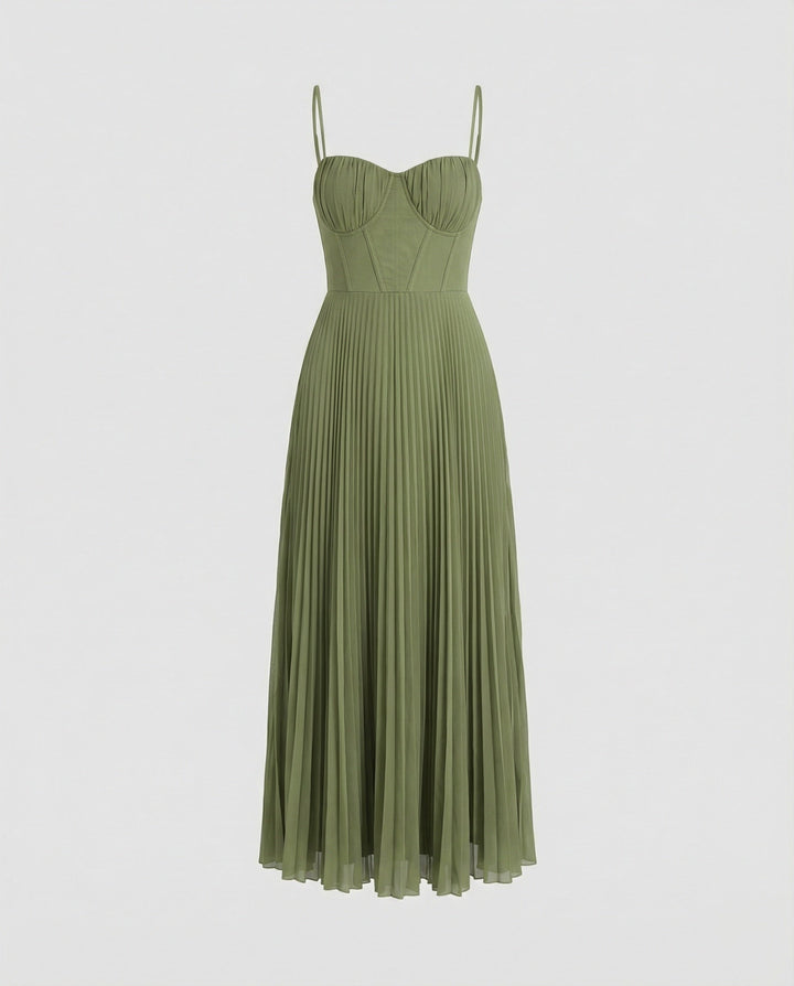 Echoarchiv | Midi Ärmellos Kleid Mit Gefälteltem Tüll-Bustier
