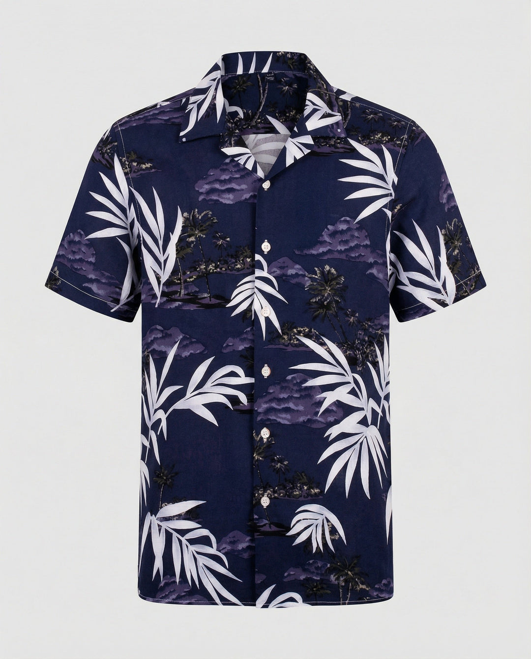 Kurzarm Hawaiihemd Herren Palmenprint – Arvello