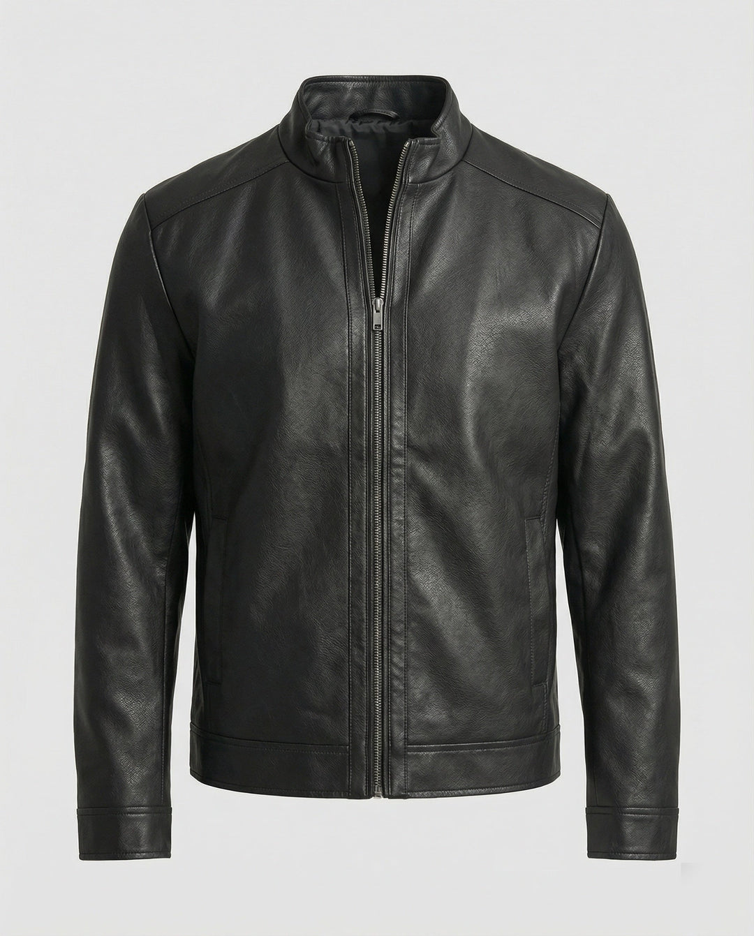 Herren Elegante Kunstlederjacke modern geschnitten