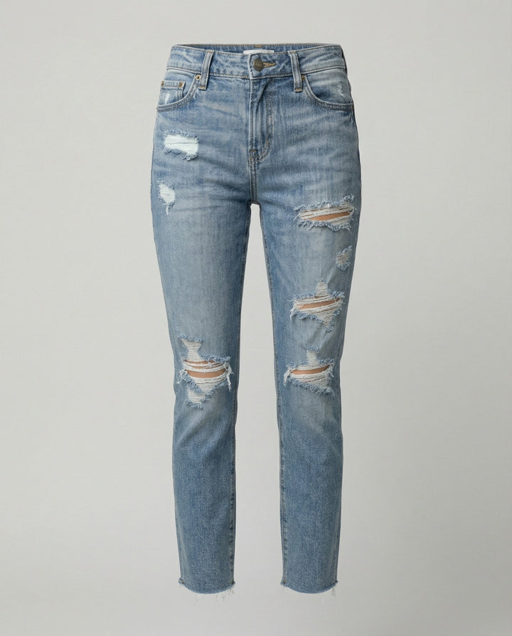 Damen Slim Fit JEchoarchivns mit Destroyed Details im Used-Look | Echoarchiv