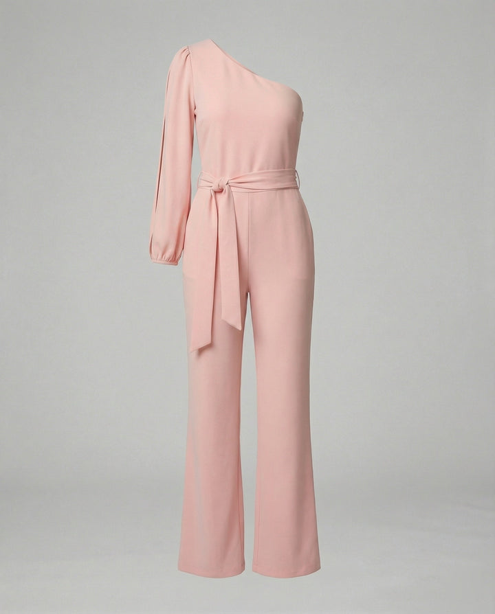 Damen Luxuriöser Overall mit Schleifengürtel & Funkelnden Details | Echoarchiv