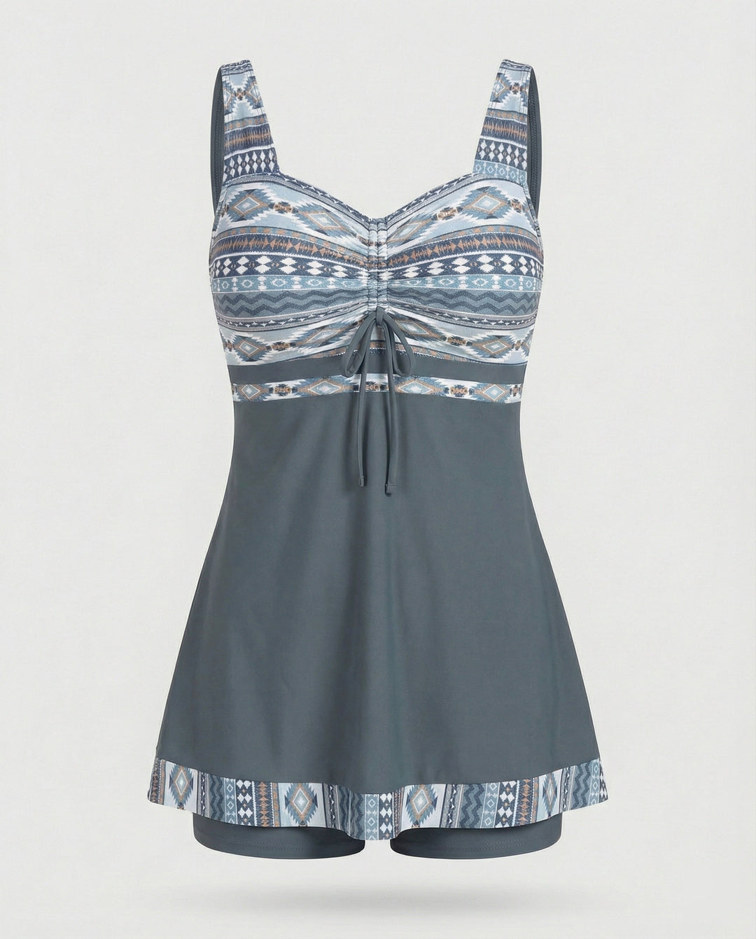 Echoarchiv | Blauer, Schmaler, Leichter Patchwork-Tankini
