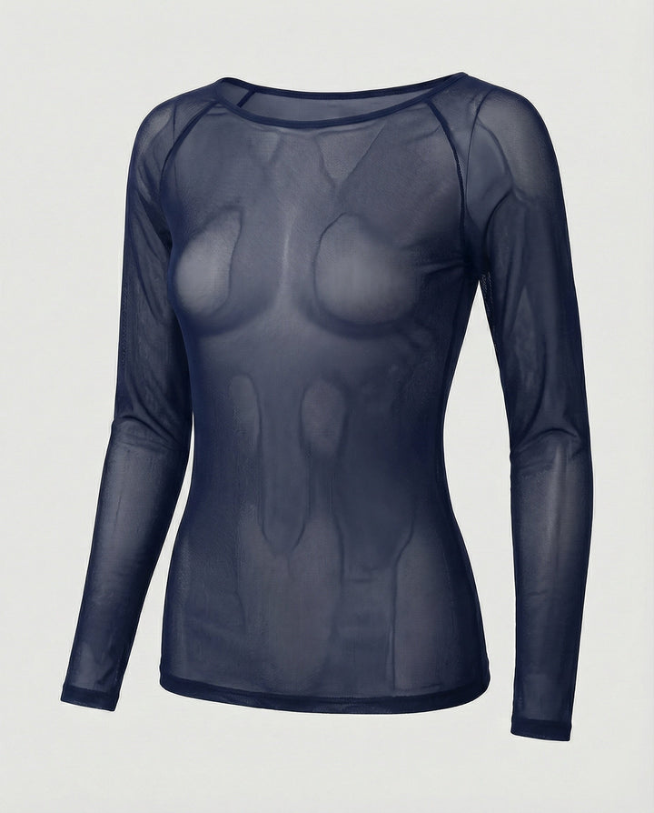 Echoarchiv | Langärmeliges Mesh-Top