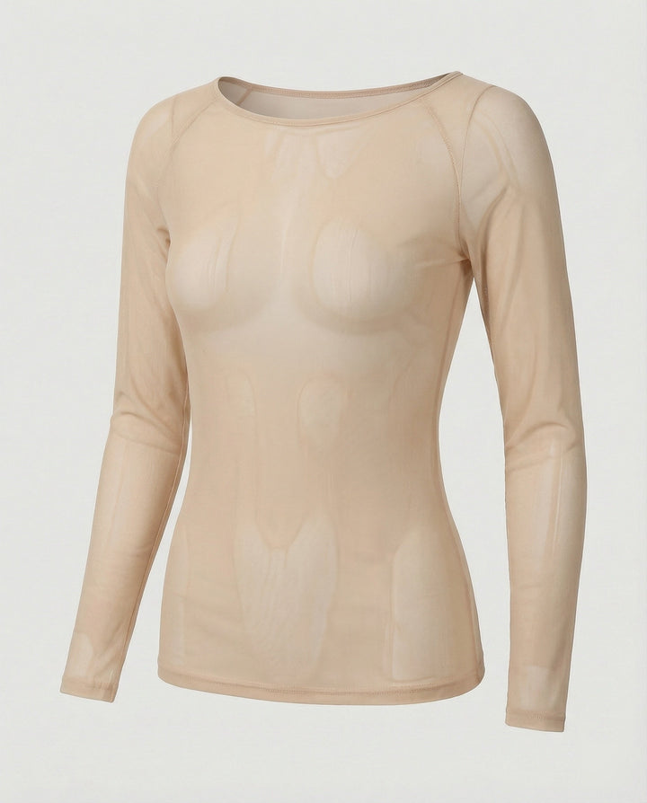 Echoarchiv | Langärmeliges Mesh-Top