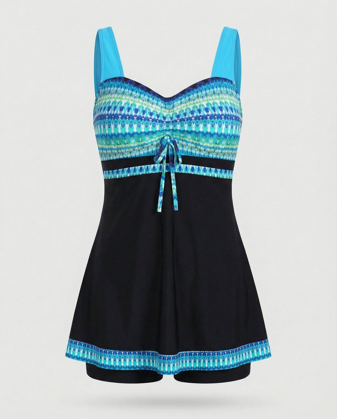 Echoarchiv | Blauer, Schmaler, Leichter Patchwork-Tankini