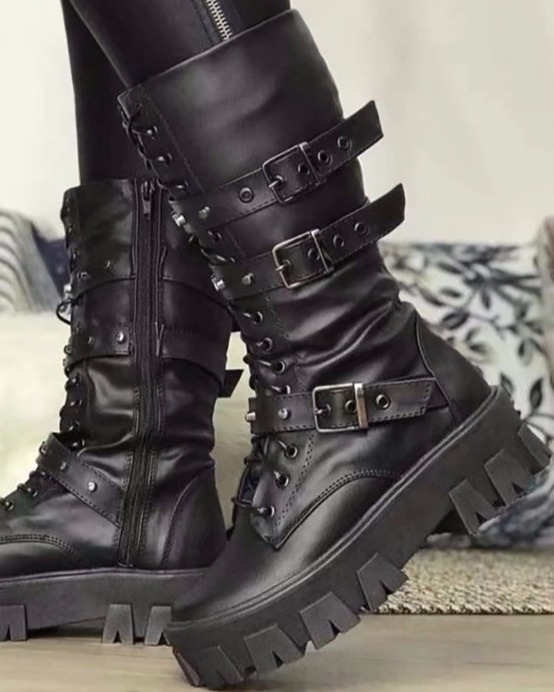 Echoarchiv | Stiefel Mit Reißverschluss Und Schnallen
