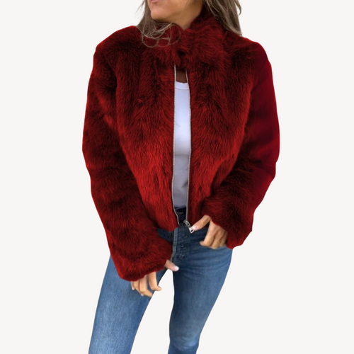 Echoarchiv | Damen Kunstpelz Zip-Up Jacke