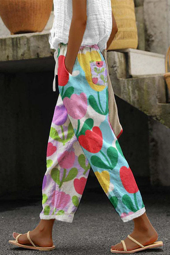 Echoarchiv | Casual Unique Printed Button Pocket Pants