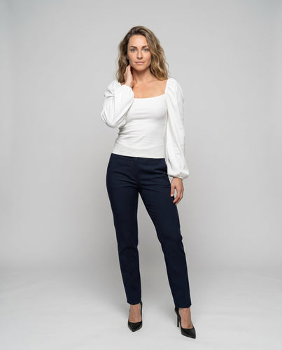 Damen Off-Shoulder-Oberteil mit Puffärmeln und gerippter Textur